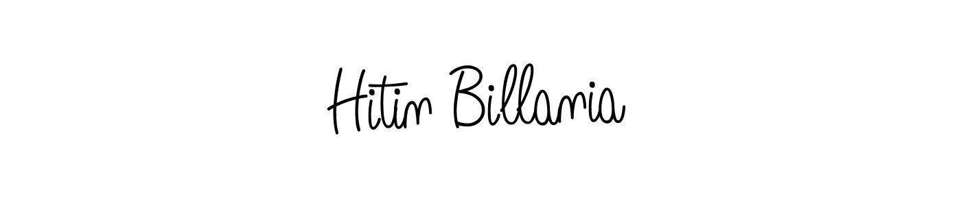 How to make Hitin Billania name signature. Use Angelique-Rose-font-FFP style for creating short signs online. This is the latest handwritten sign. Hitin Billania signature style 5 images and pictures png